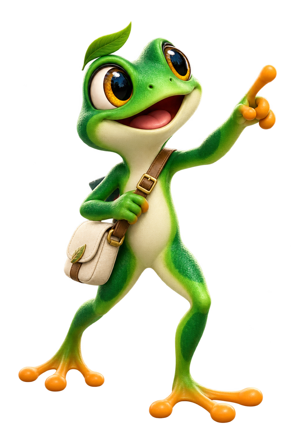 Scout, the Rainforest product-spotting frog mascot